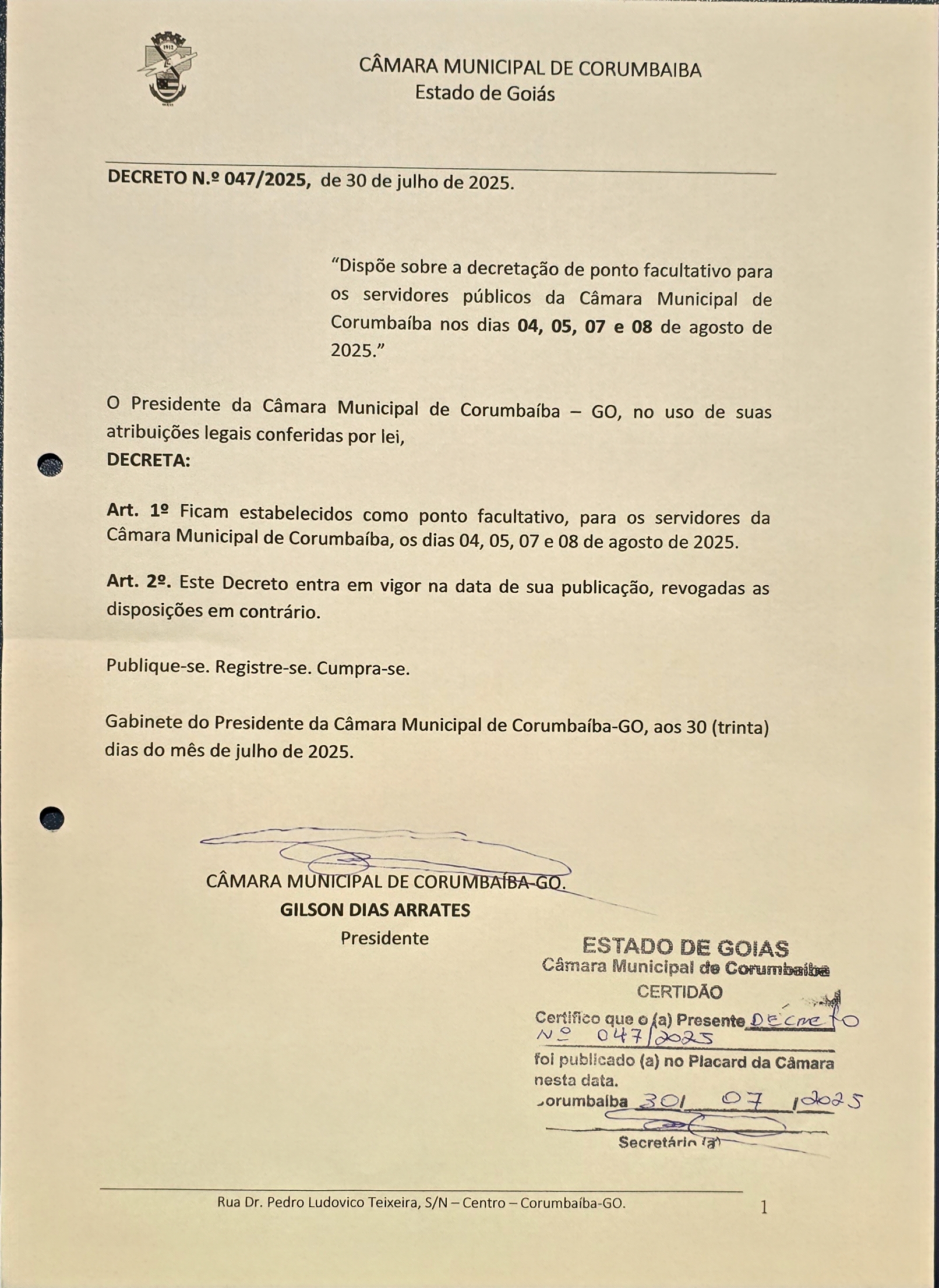 Decreto N 047/2025