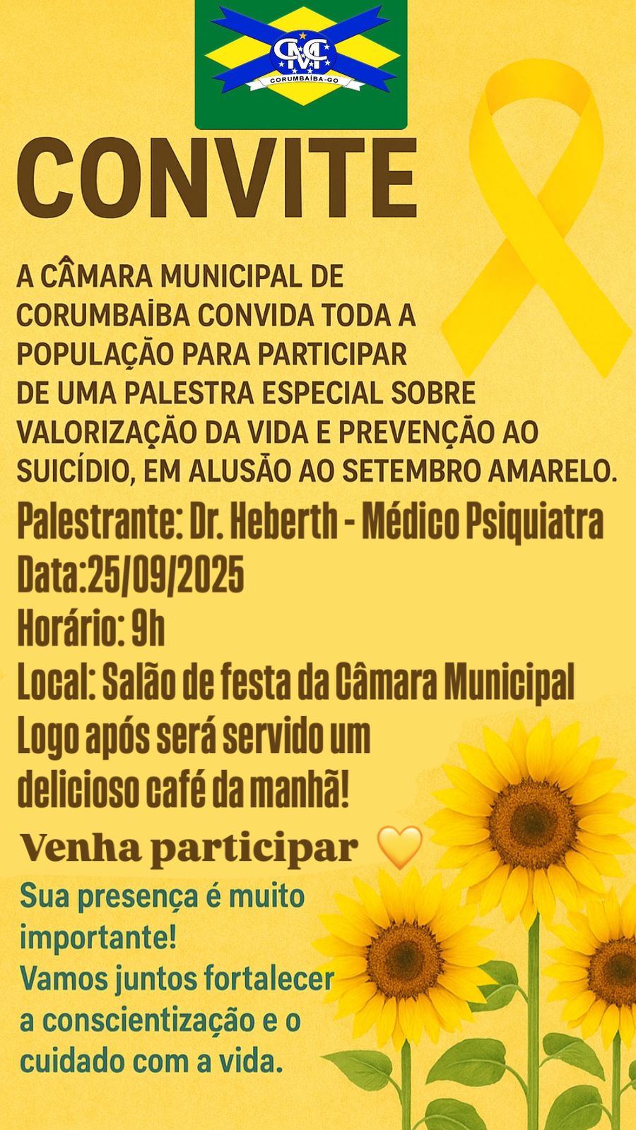 Convite Especial – Setembro Amarelo